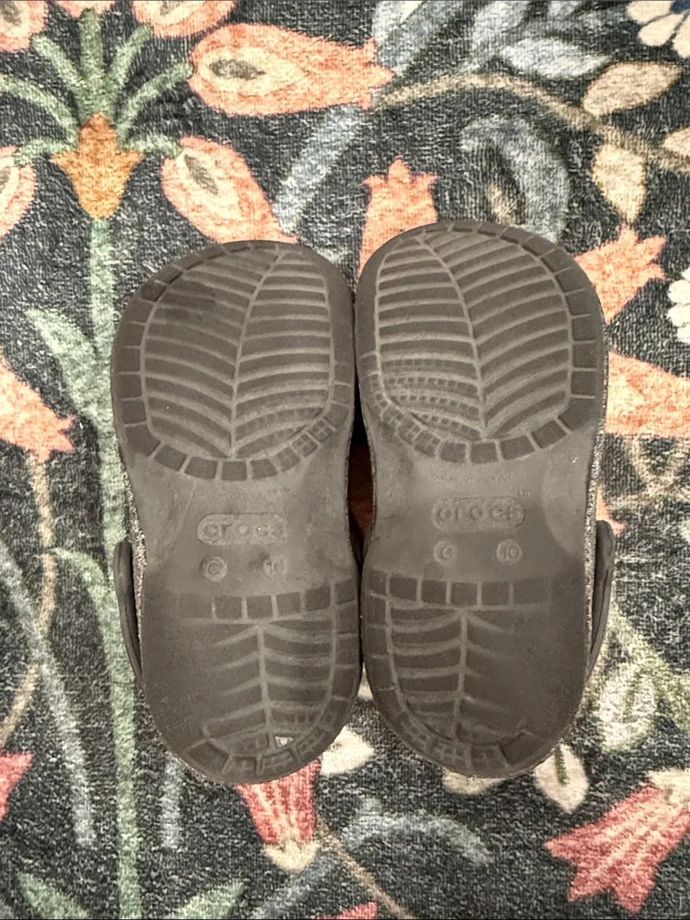 CROCS Kids Glitter Clogs - Silver Glitter